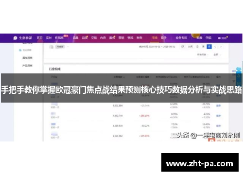 手把手教你掌握欧冠豪门焦点战结果预测核心技巧数据分析与实战思路 手把手教你掌握欧冠豪门焦点战结果预测核心技巧数据分析与实战思路